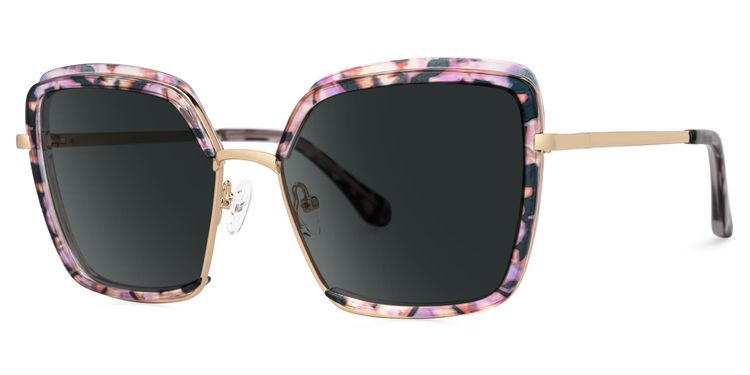 Chris Lila-Blumendruck Geometrisch Brille