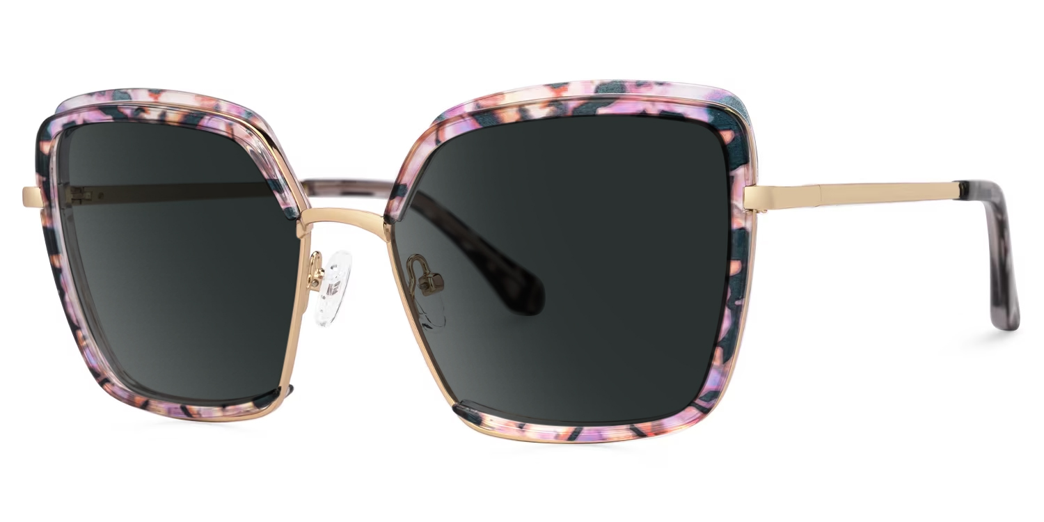 ZEELOOL Chris Lila-Blumendruck Geometrisch Brille