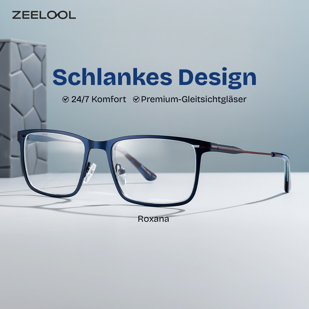 ZEELOOL Roxana Blau Rechteckig Brille
