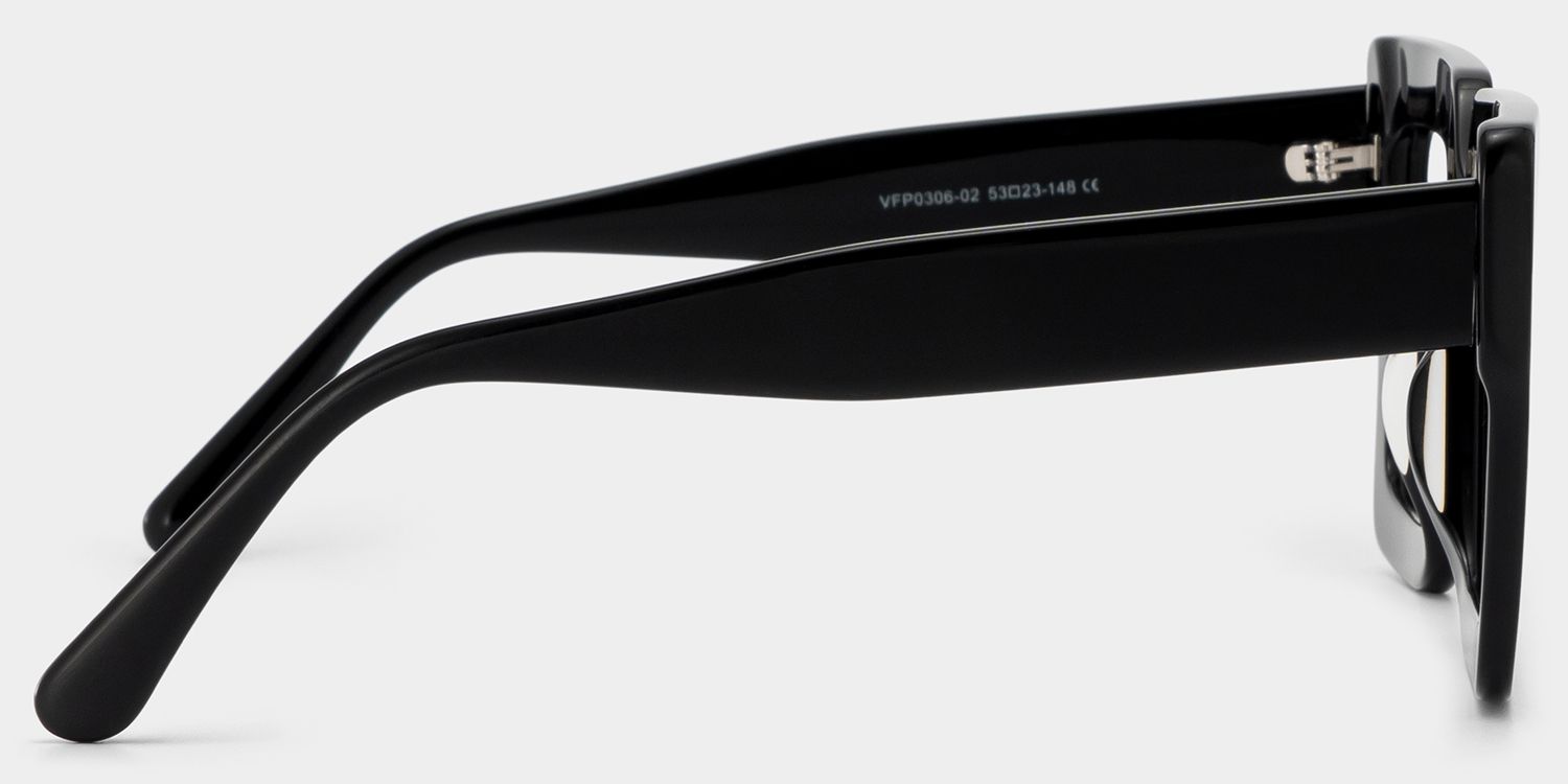 Brandon Schwarz Quadratische Brille3