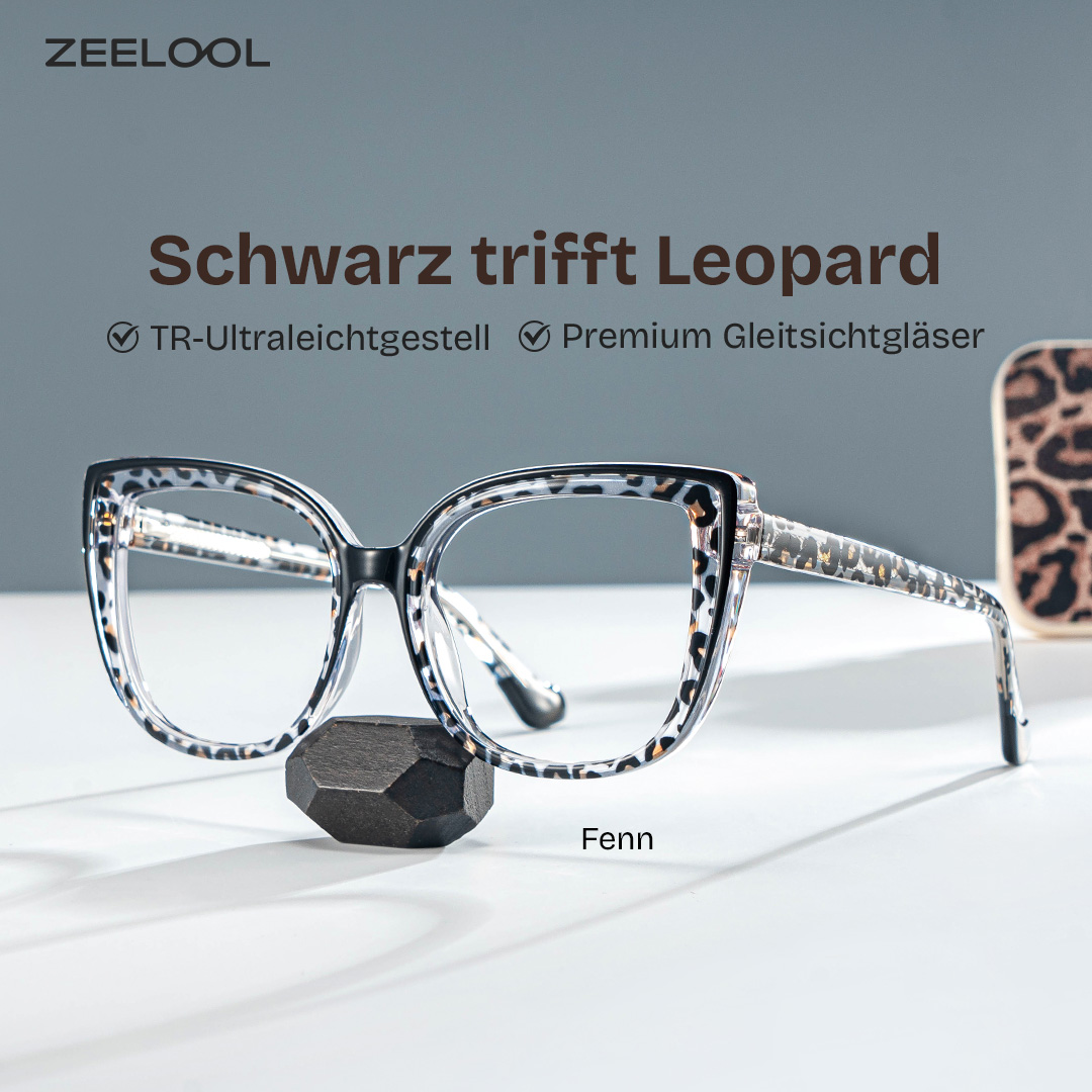 ZEELOOL Fenn Schwarz-Tortoise Cateye Brille