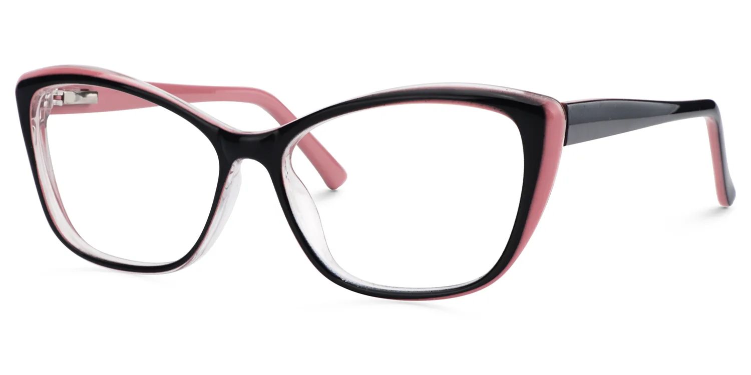 Fidelia Schwarz-Rosa Cateye Brille2