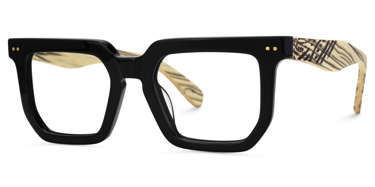 Shontay Schwarz Quadratisch Brille2