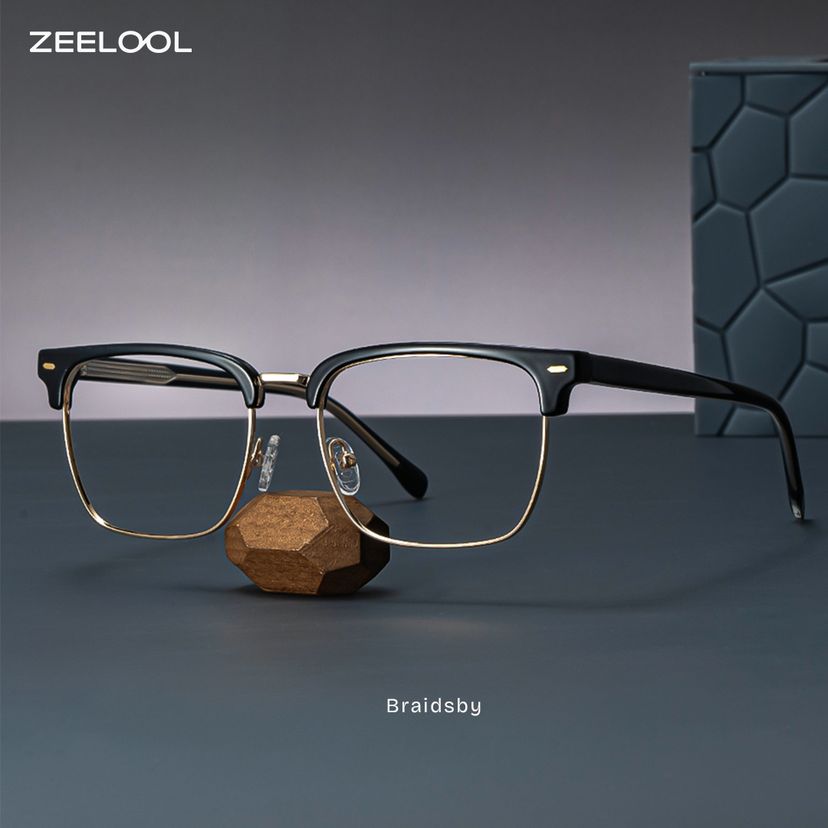 Braidsby Schwarz Browline Brille