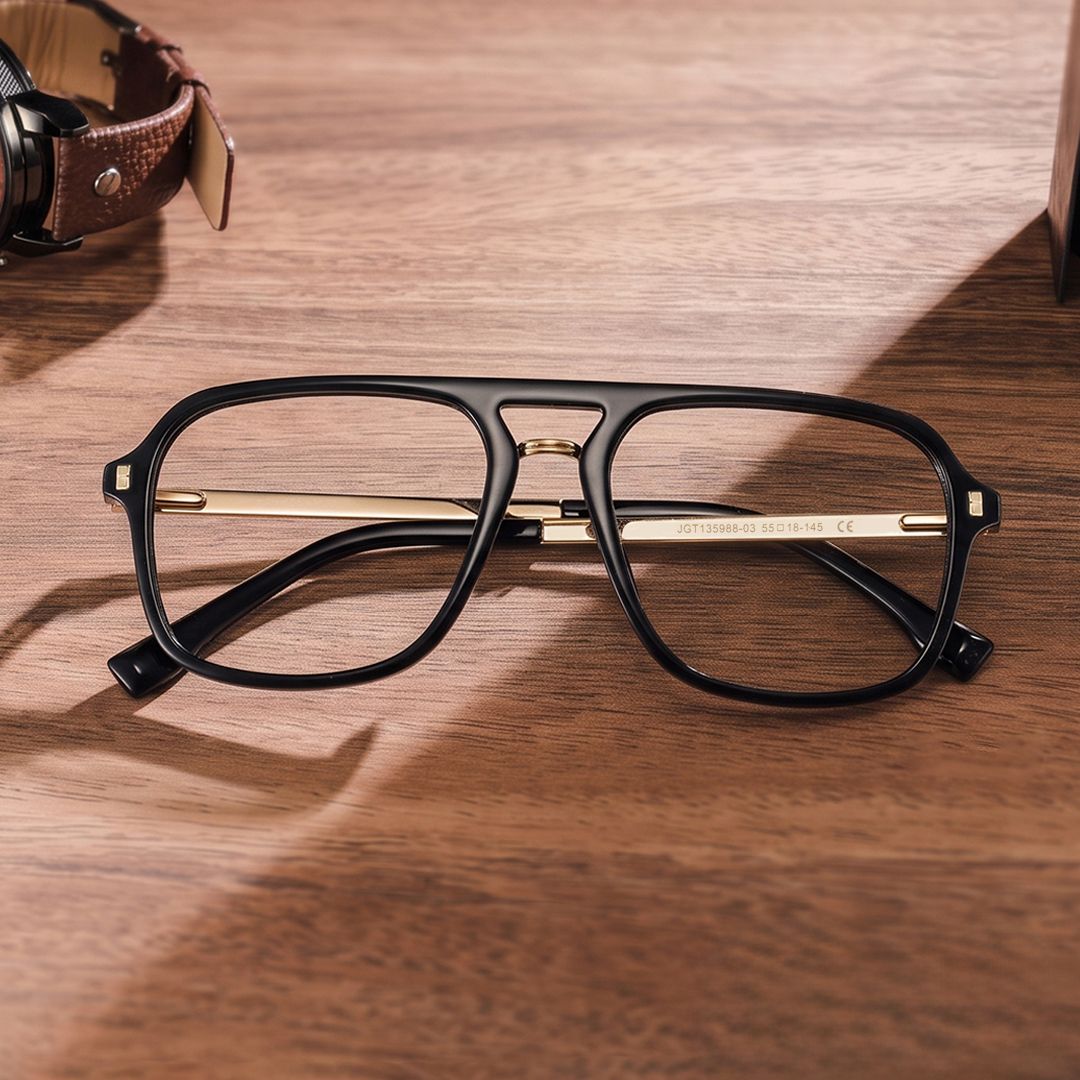 Berkeley Schwarz Pilot Brille0
