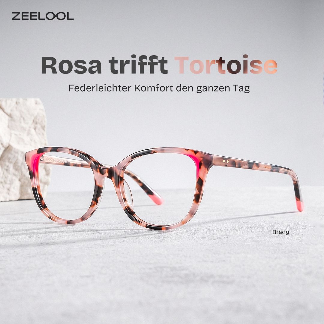 Brady Schmetterlingsbrille mit rosa Schildpatt-Rahmen für Damen | ZEELOOL1