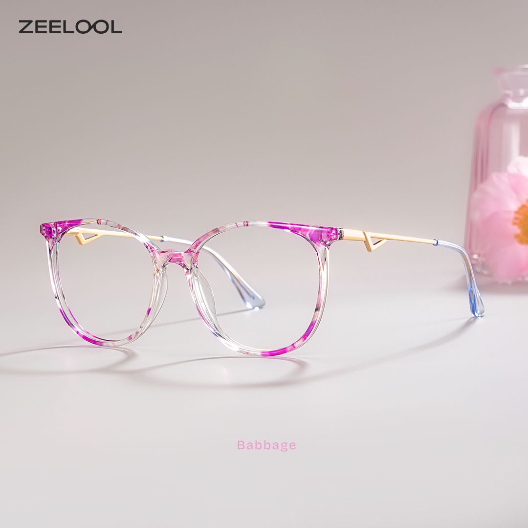 Babbage Lila Rund Brille0