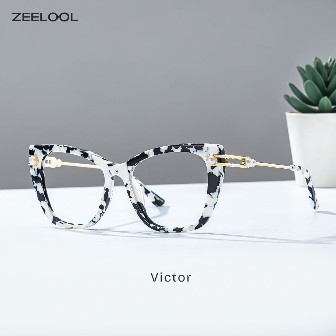 Victor Marmor Cateye Gemischte-Materialien Brille0