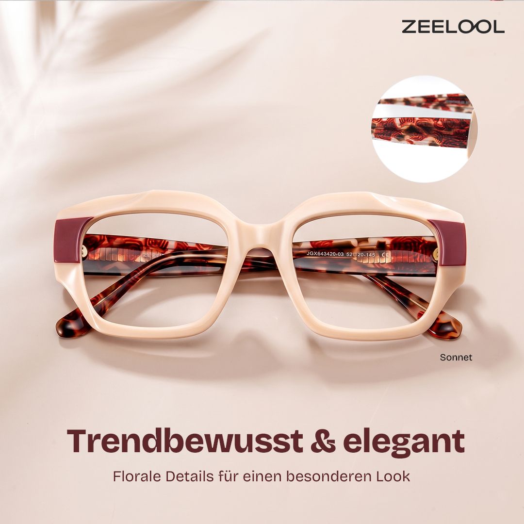 Sonnet Rosa Quadratische Brille | ZEELOOL0