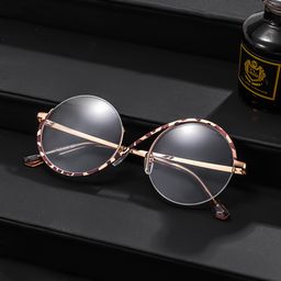 Alina Schwarz-Tortoise Rund Brille1