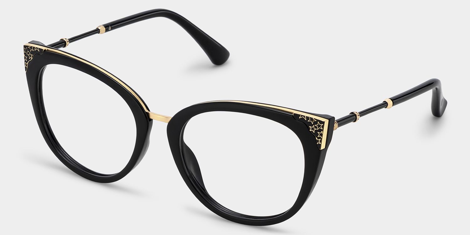 Dalton Schwarz Cateye Brille2