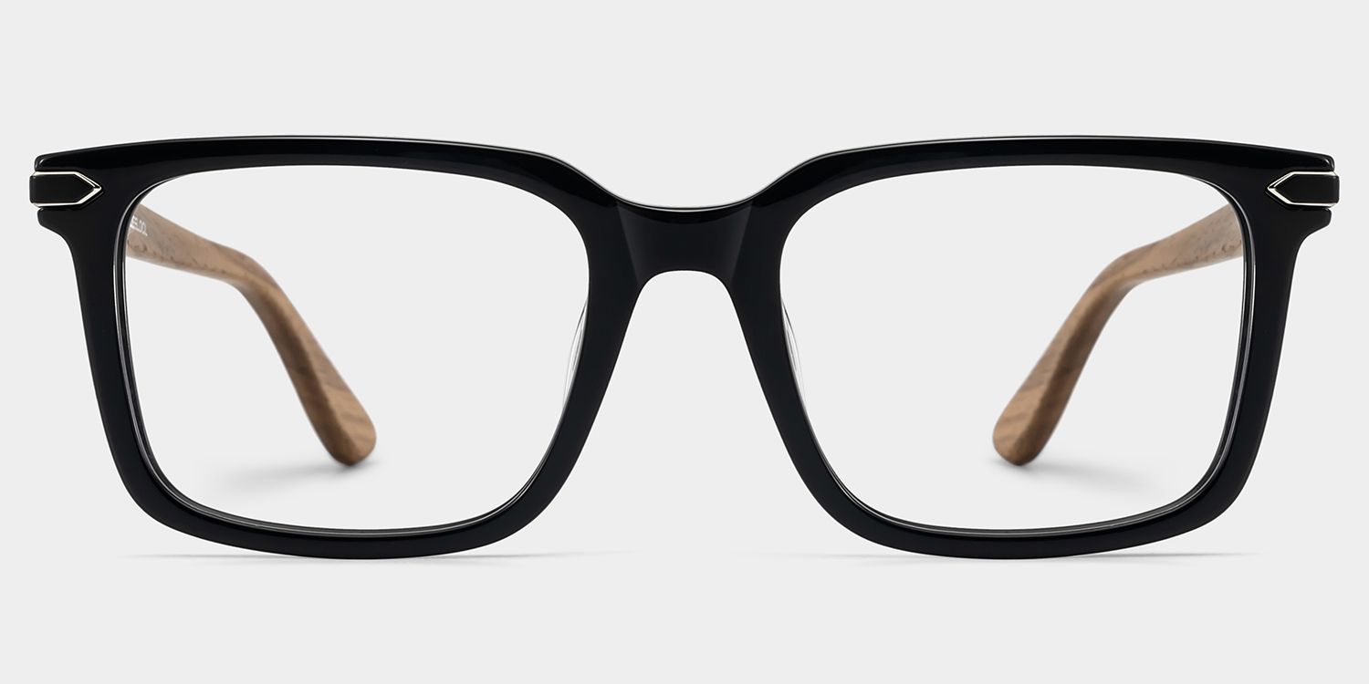 Noah Schwarz Rechteckig Brille1