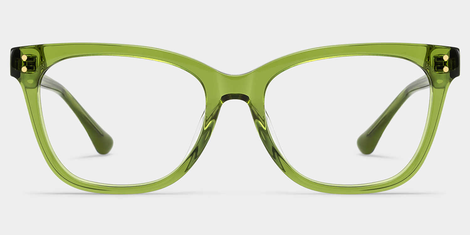 Vivienne Grün Rechteckig Brille gutes Bild