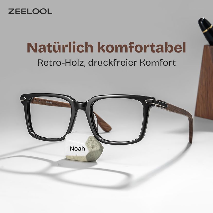 Noah Schwarz Rechteckig Brille