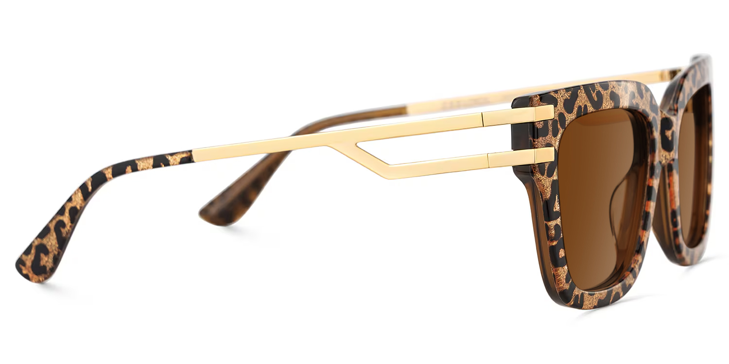Lidia Braun-Leo Quadratisch Gemischte-Materialien Brille3