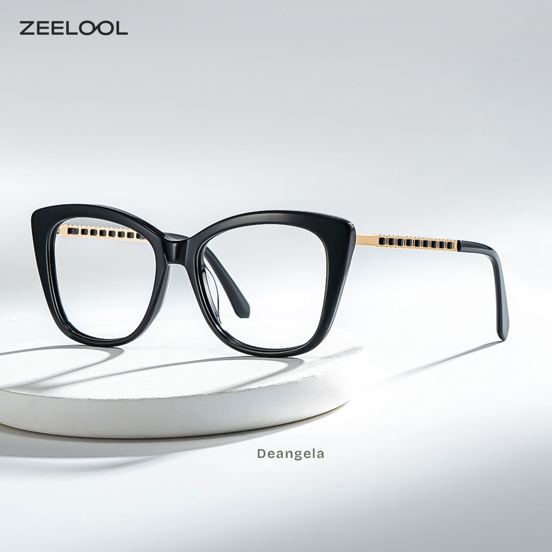 Deangela Schwarz Cateye Gemischte-Materialien Brille0