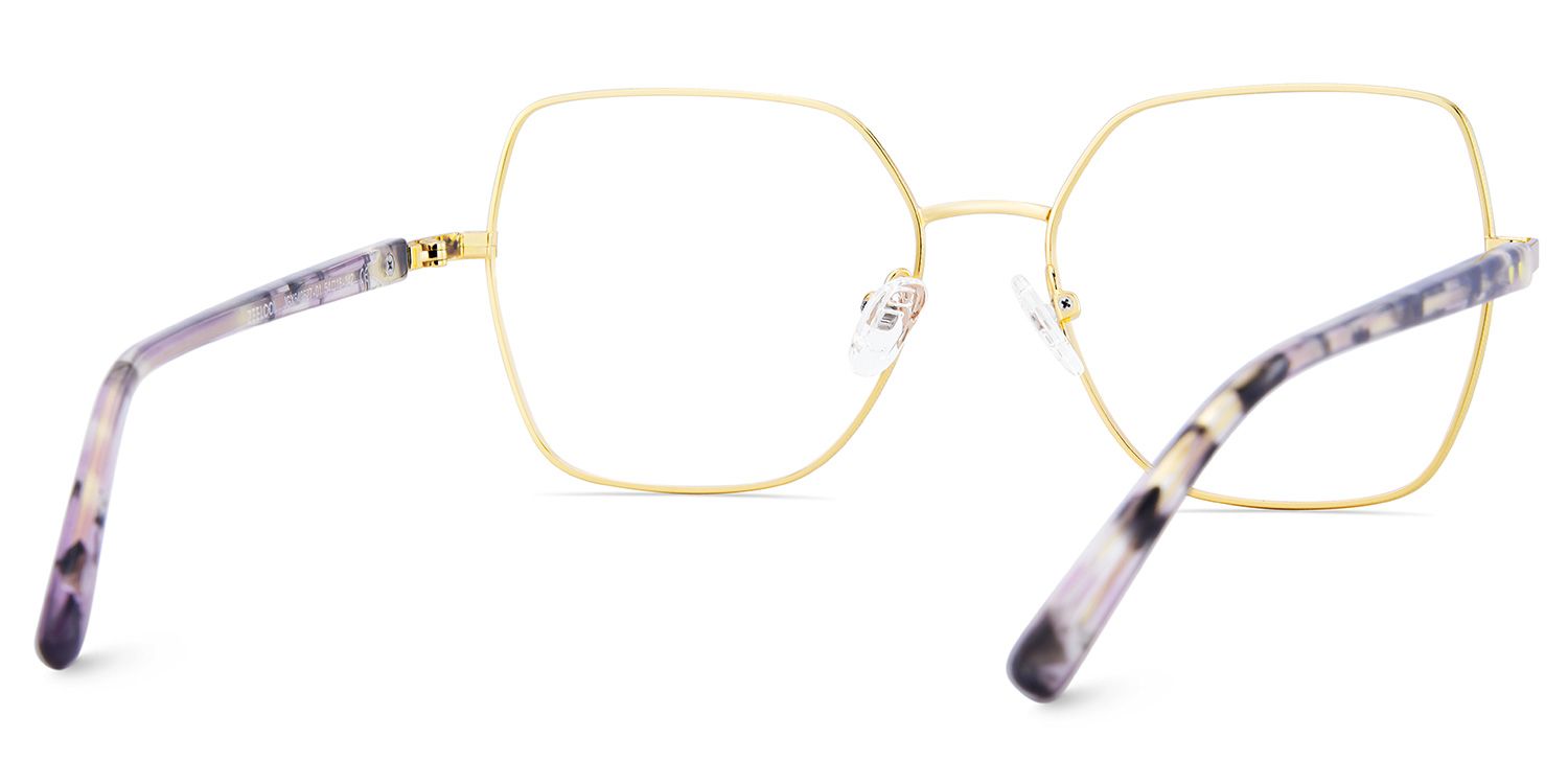 Billie Gold Geometrisch Gemischte-Materialien Brille6