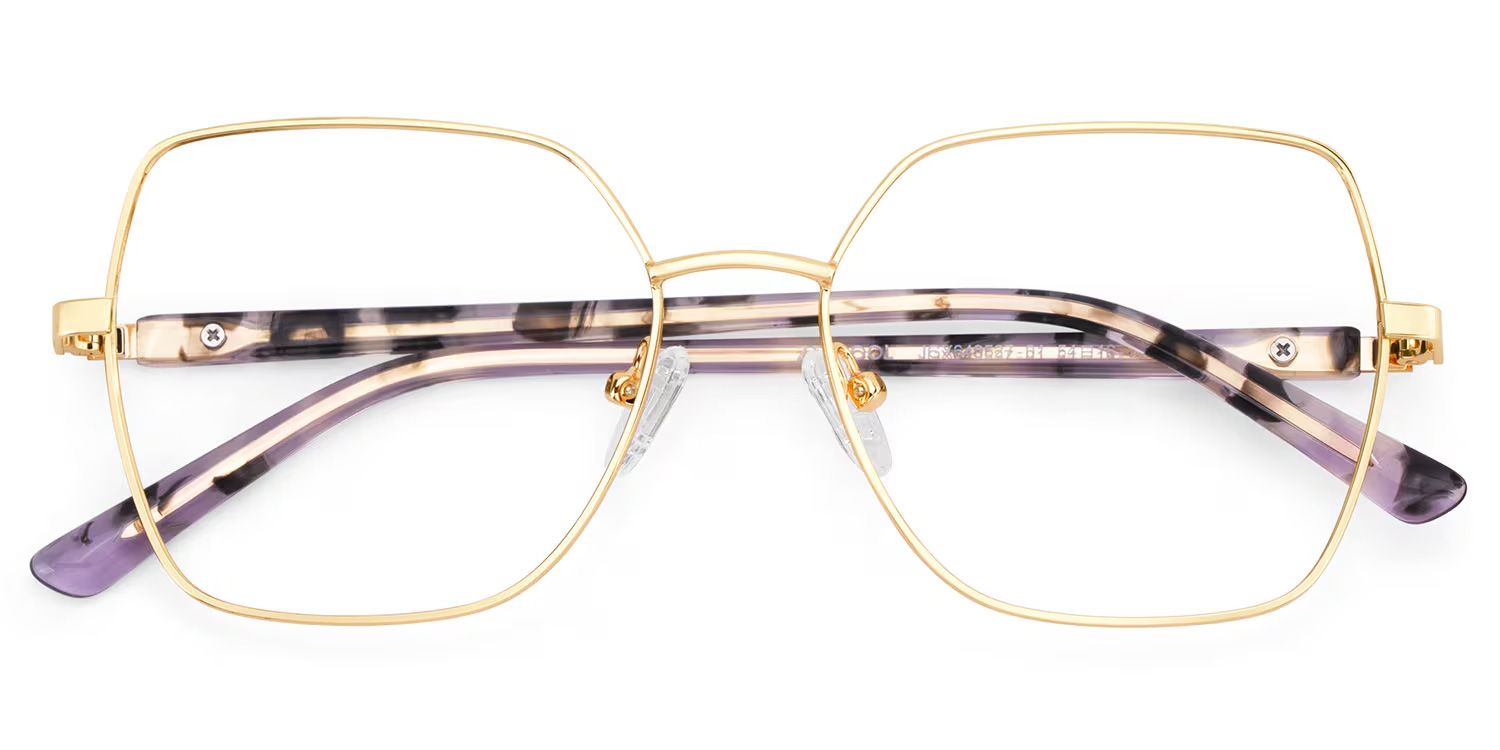 Billie Gold Geometrisch Gemischte-Materialien Brille3