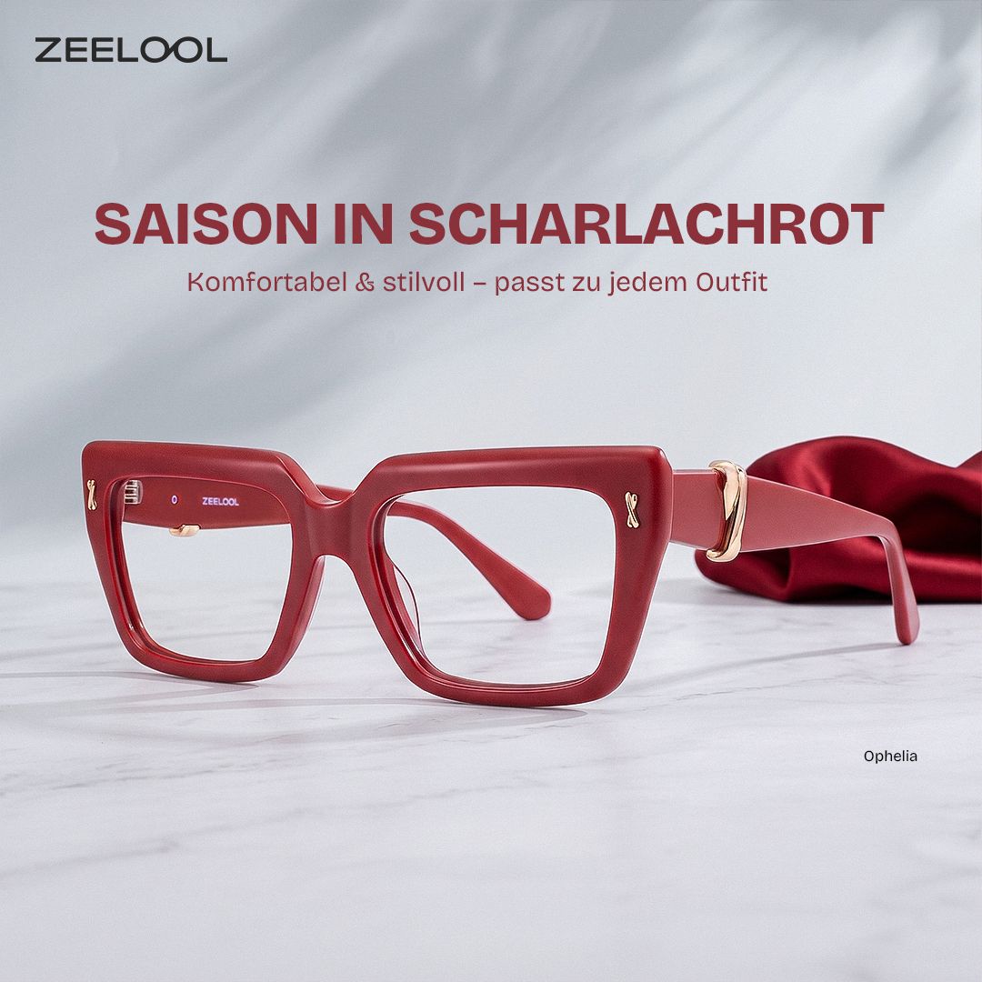 Ophelia Rote Quadratische Brille | ZEELOOL0