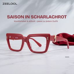 Ophelia Rot Quadratisch Brille0
