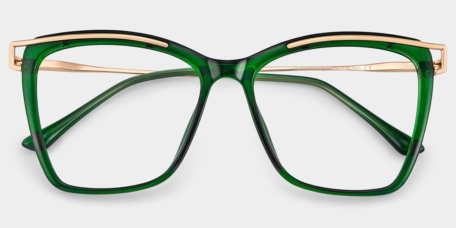 Matia Grün Quadratisch Brille1