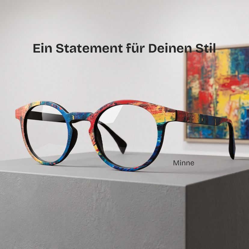 Minne Blau-Rot Rund Brille