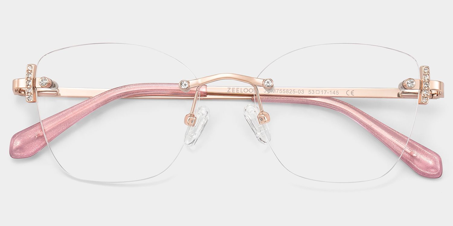 Jaxon Rosa-Gold Rechteckig Brille1