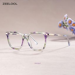 Jacqui Lila-Grün Quadratisch Brille2