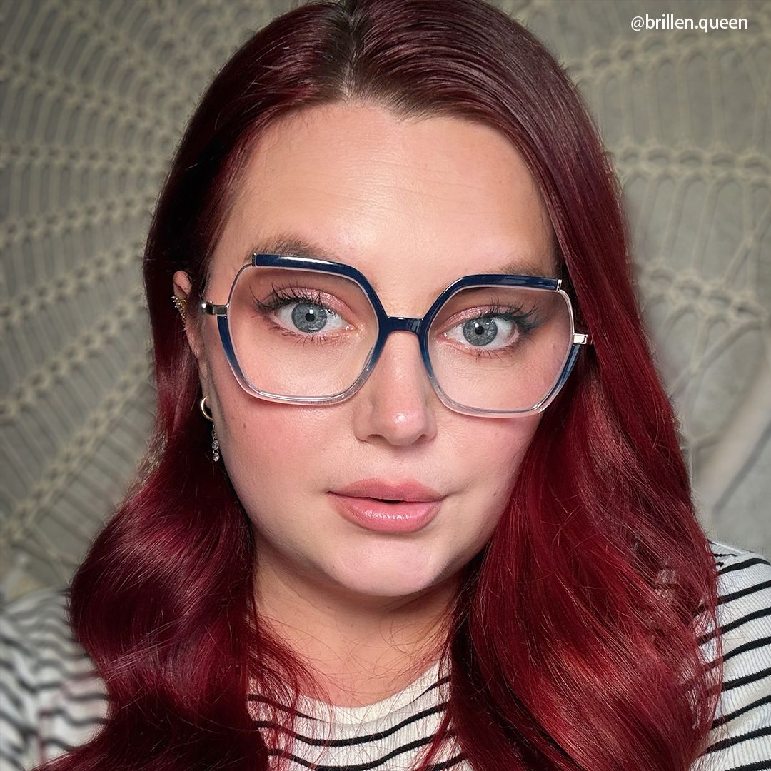 Yulisa Blau Quadratisch Gemischte Materialien Brille8