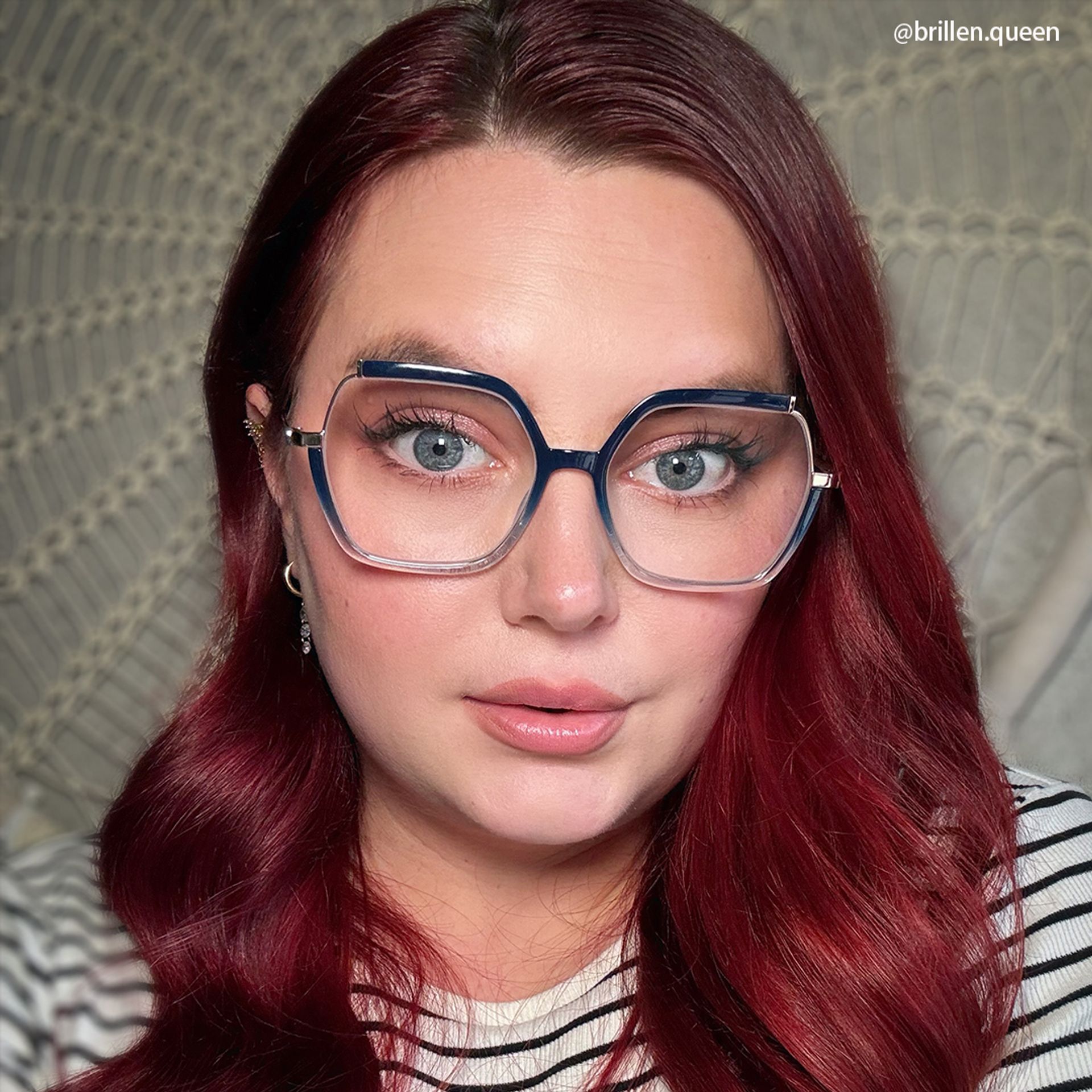 Yulisa Blau Quadratisch Gemischte Materialien Brille8