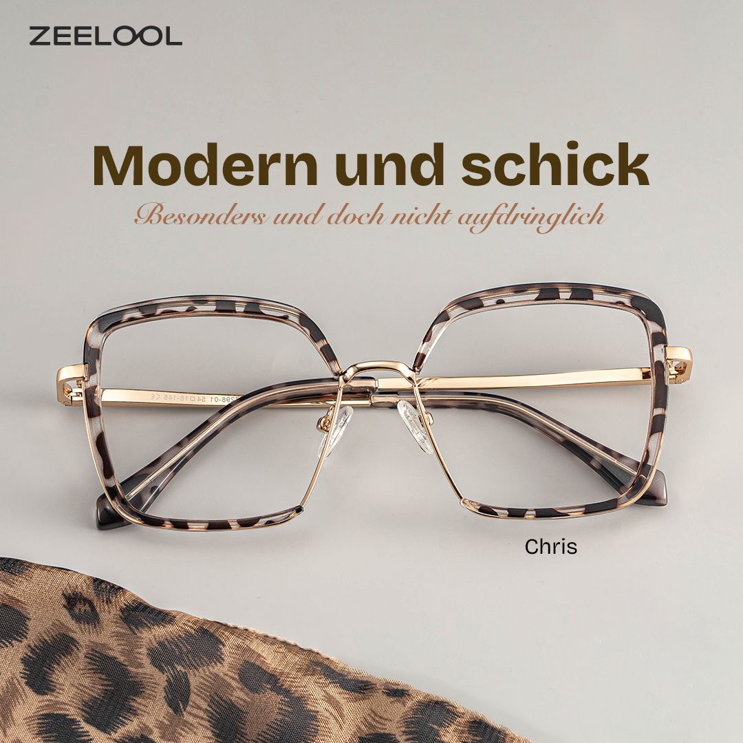Chris Schwarz-Tortoise Geometrisch Brille0