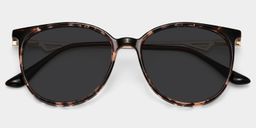 Babbage Schwarz-Tortoise Rund Sonnenbrille1