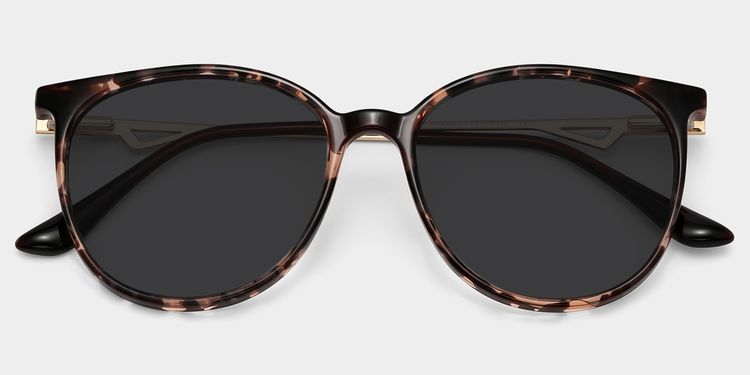 Babbage Schwarz-Tortoise Rund Sonnenbrille