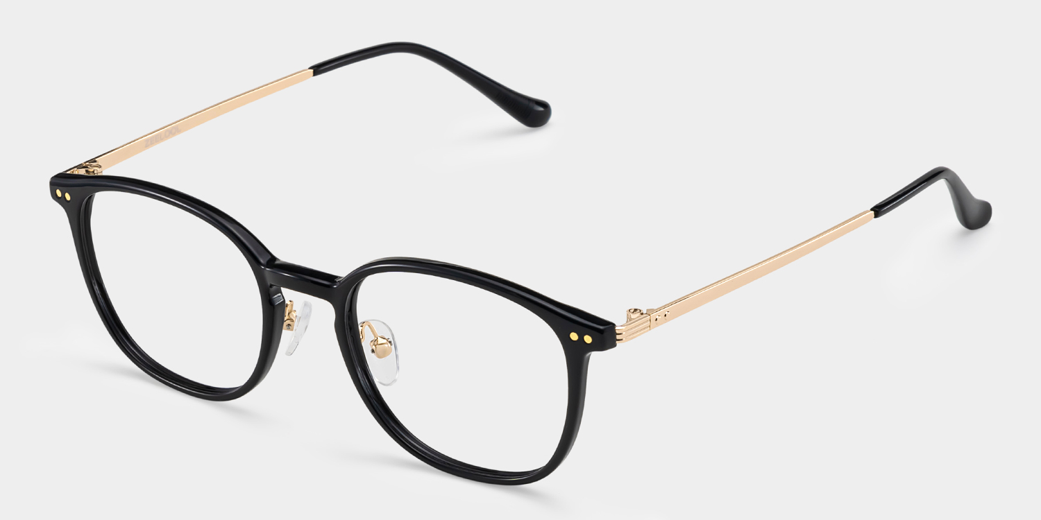 Mira Schwarz Oval Brille3