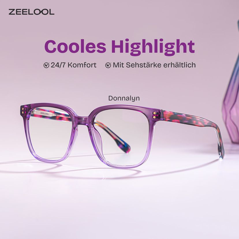 Donnalyn Lila Quadratisch Brille