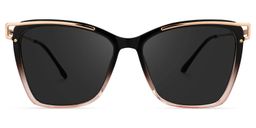 Matia Schwarz-Braun Quadratisch Brille0