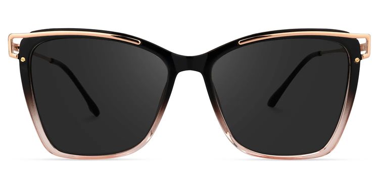 Matia Schwarz-Braun Quadratisch Sonnenbrille
