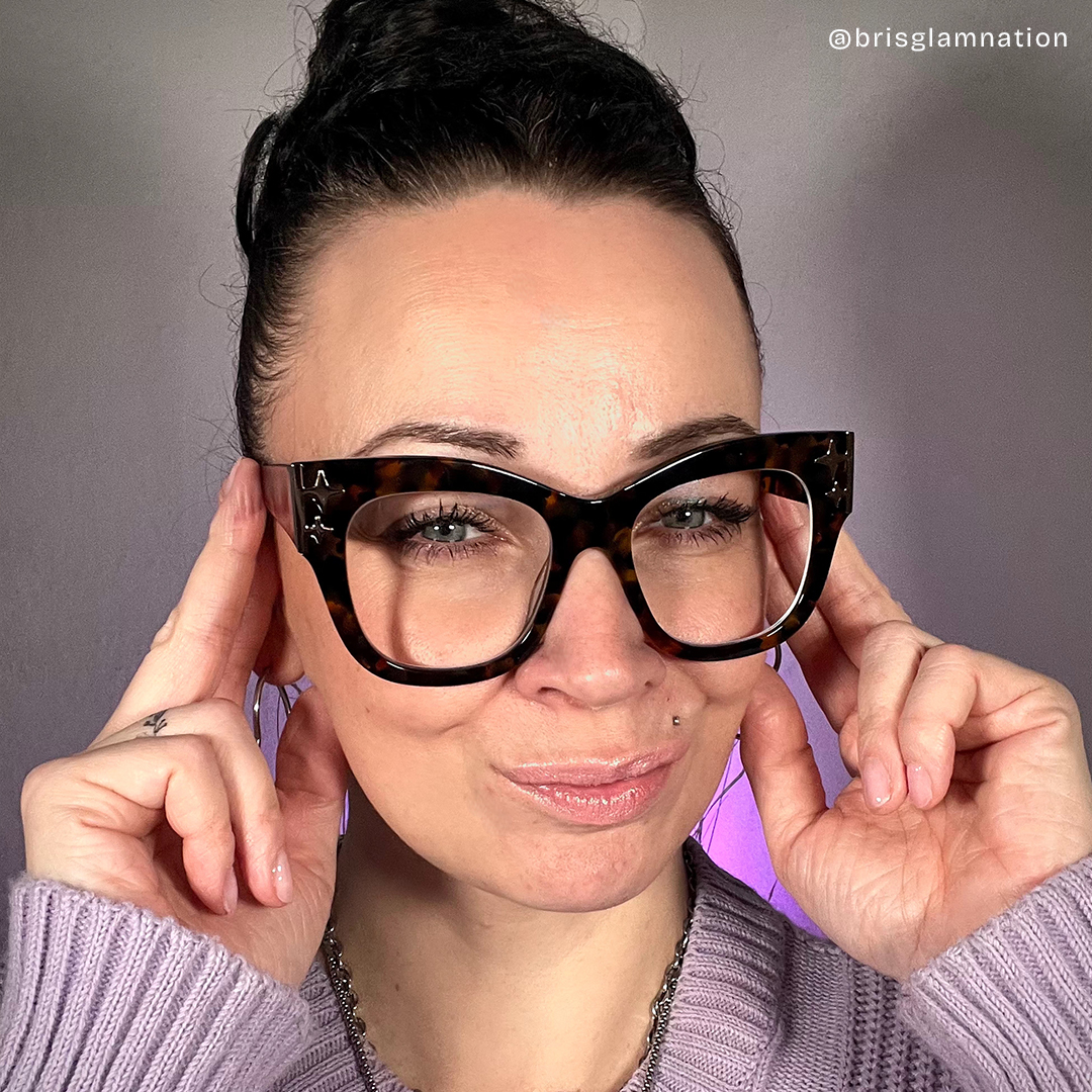 Minfia Tortoise Quadratisch Acetat Brille5
