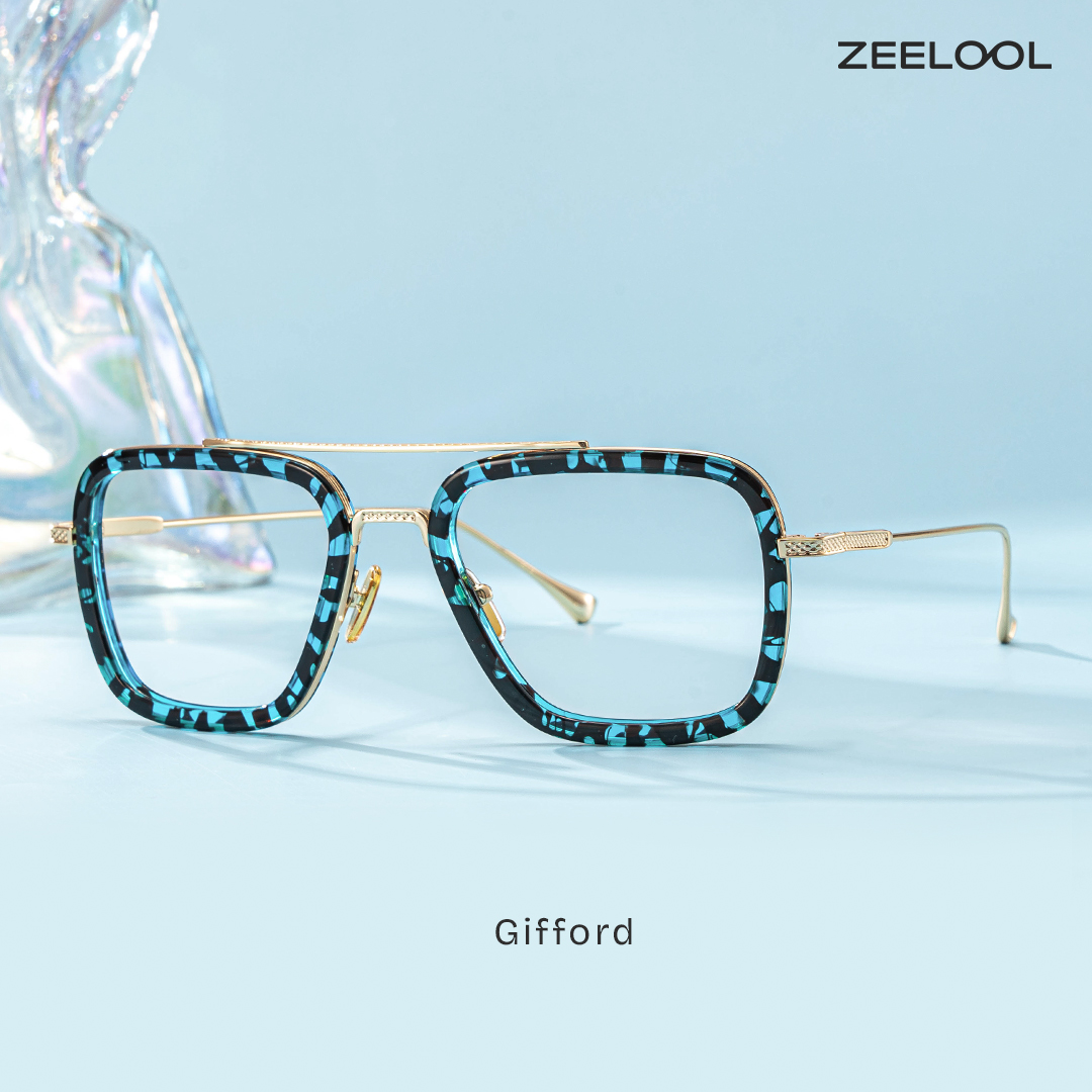 ZEELOOL Gifford Blau Pilot Brille