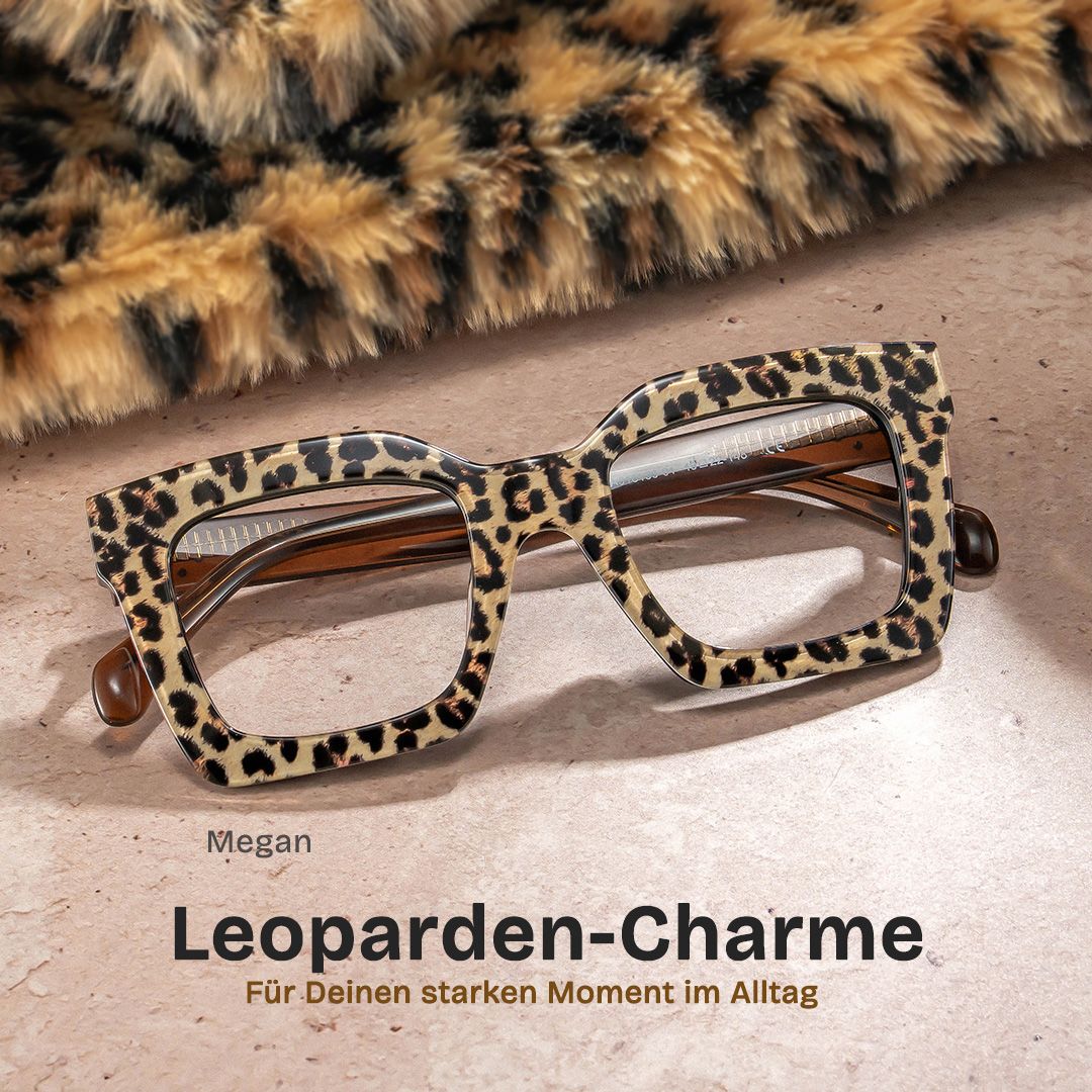 Megan quadratische Acetatrahmenbrille mit Leopardenmuster für Damen | ZEELOOL2