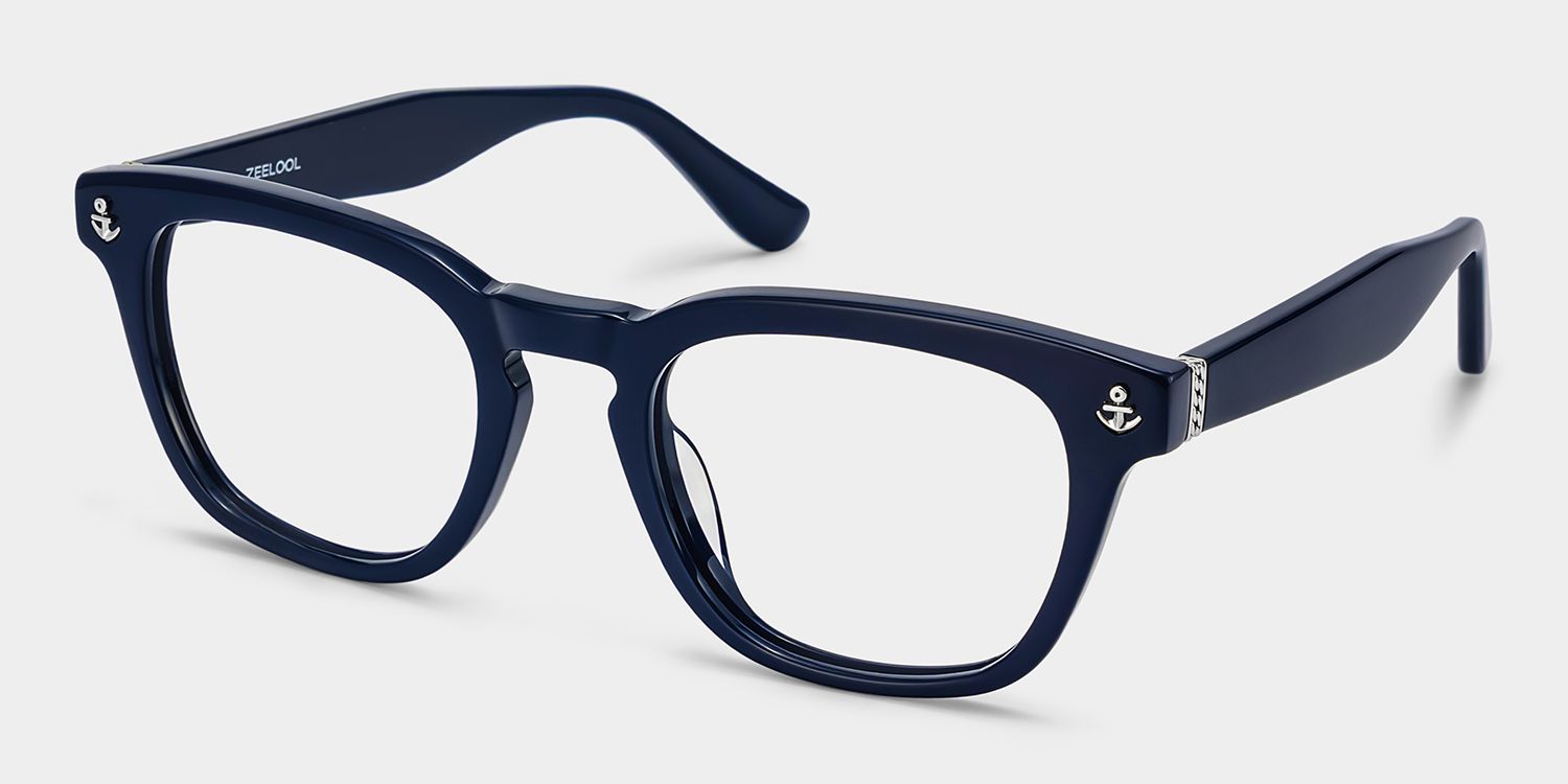 Runde Blaue Brille Pierce für Herren | ZEELOOL4