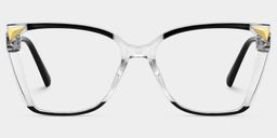 Shelia Schwarz-Klar Schmetterling Brille0