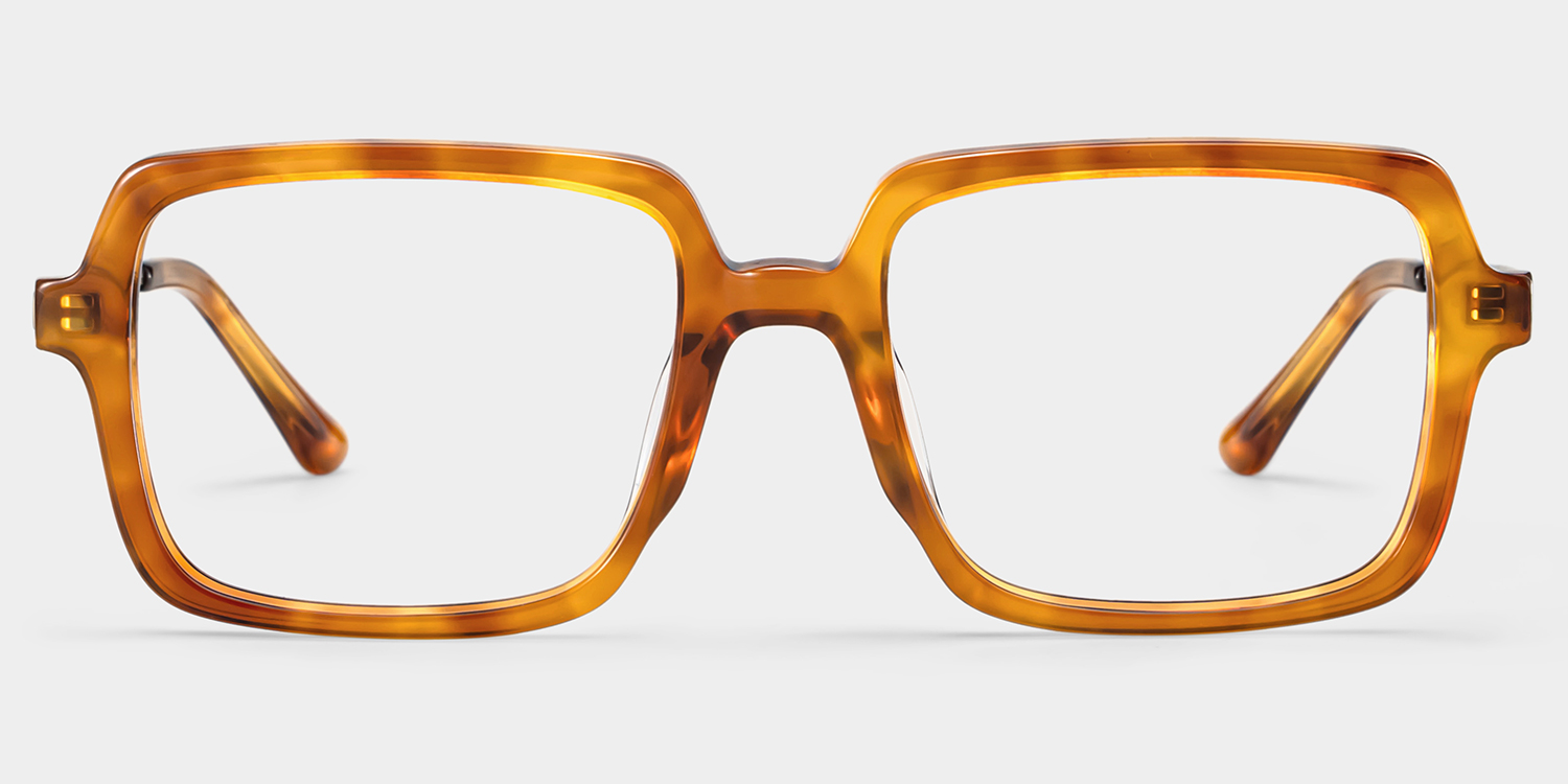 Beatrice Gelb Rechteckig Brille2