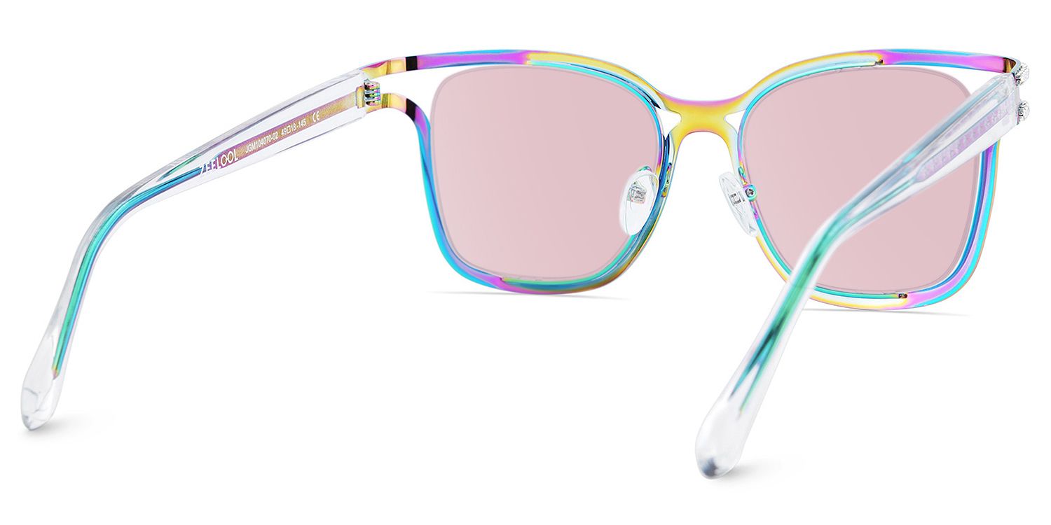 Shine Bunt Quadratisch Metall Brille4