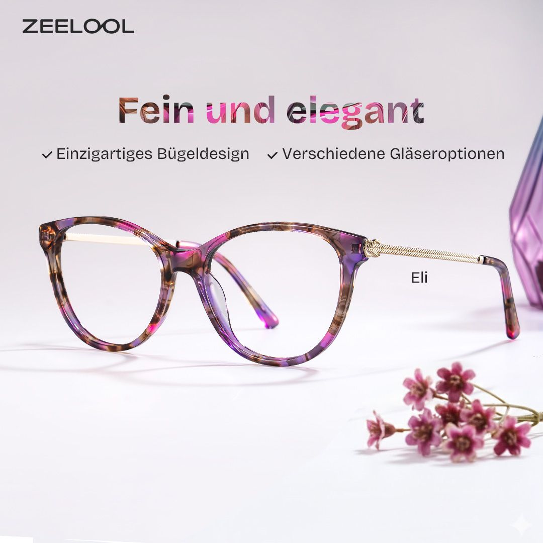 Eli Blumendruck Rund Brille0