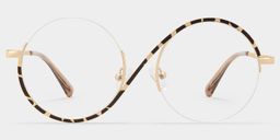 Alina Schwarz-Tortoise Rund Brille2