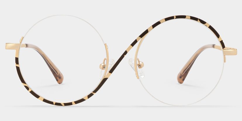 Alina Schwarz-Tortoise Rund Brille
