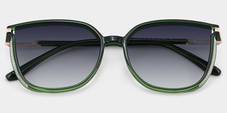 Walden Dunkelgrün Quadratisch Sonnenbrille