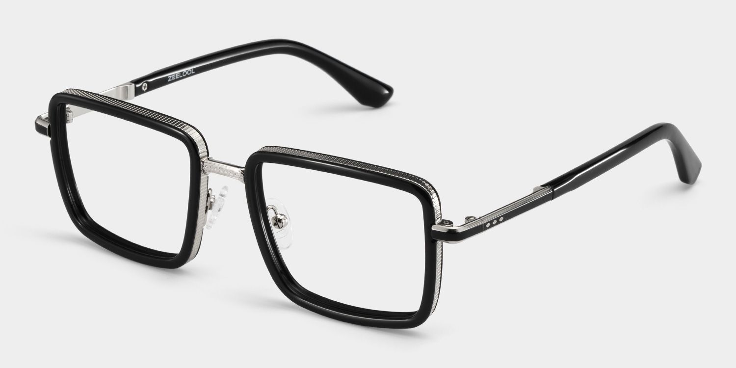 Hunter Schwarz Quadratisch Brille3