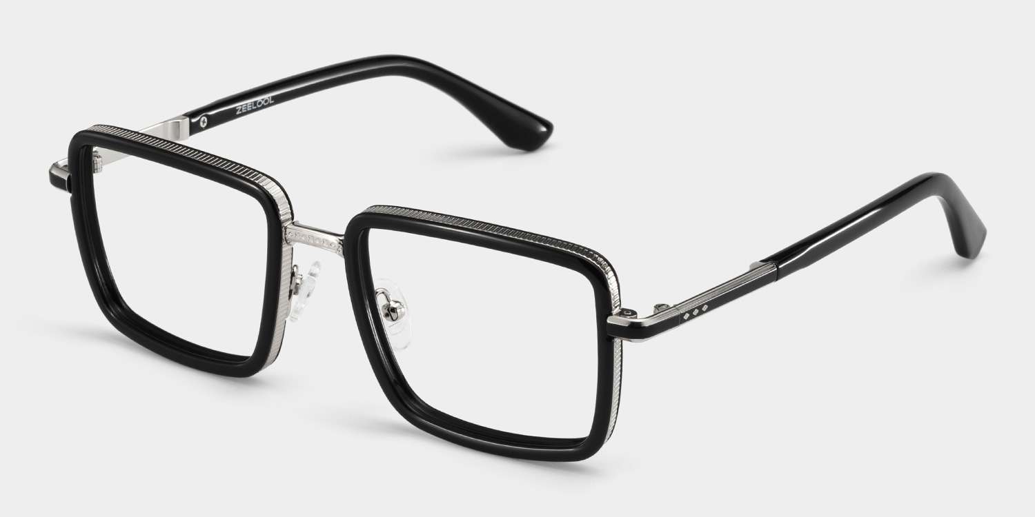 Hunter Schwarz Quadratisch Brille3